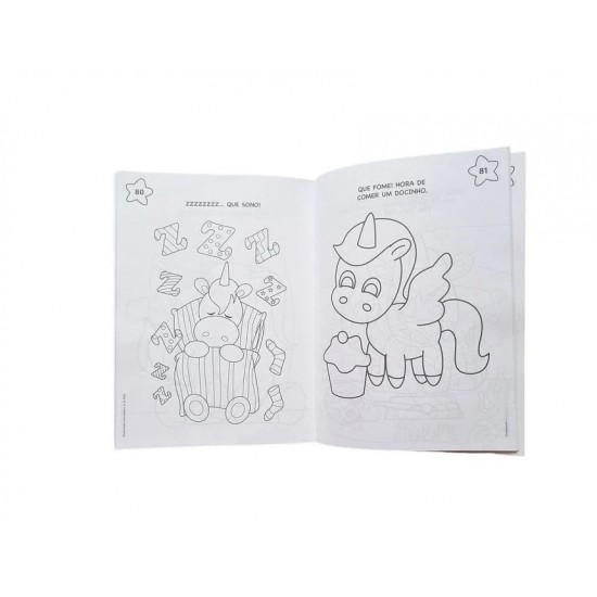 Livro Infantil Colorir 101 Desenhos De Unicornio