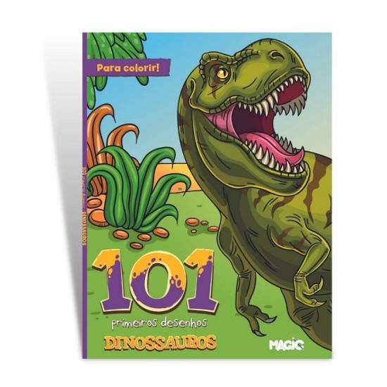 Livro Infantil 101 Primeiros Desenhos Para Colorir Dinossauros