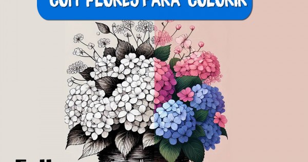 São 50 desenhos de vasos e cestos com flores