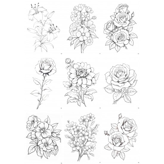 50 imagens de flores para colorir em folha A4