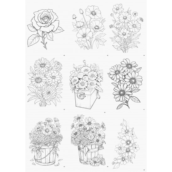 50 imagens de flores para colorir em folha A4