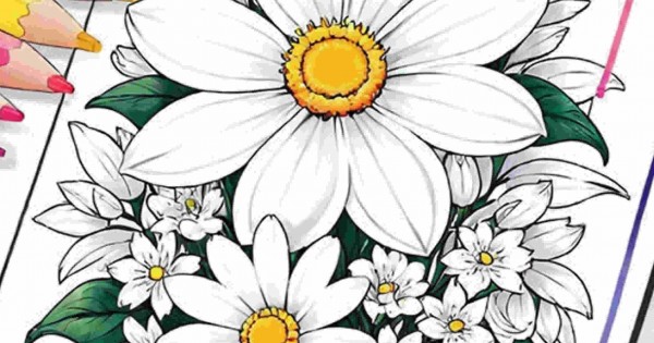Livro 50 desenhos de flores para colorir 1 edição