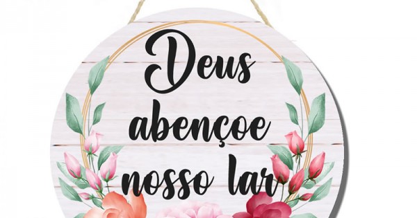 Placa decorativa Deus abençoe nosso lar PL250