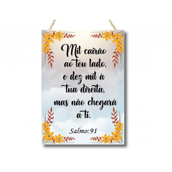 Placa decorativa mdf Salmos 91:7 PL231