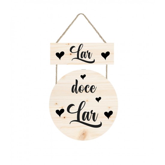 Placa decorativa com frase Lar doce Lar PL232