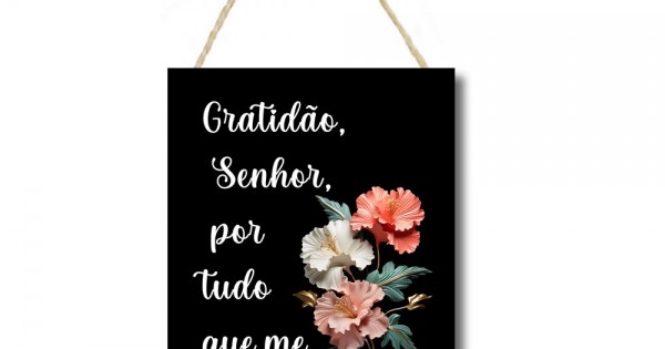 Placa decorativa Gratidão Senhor PL293