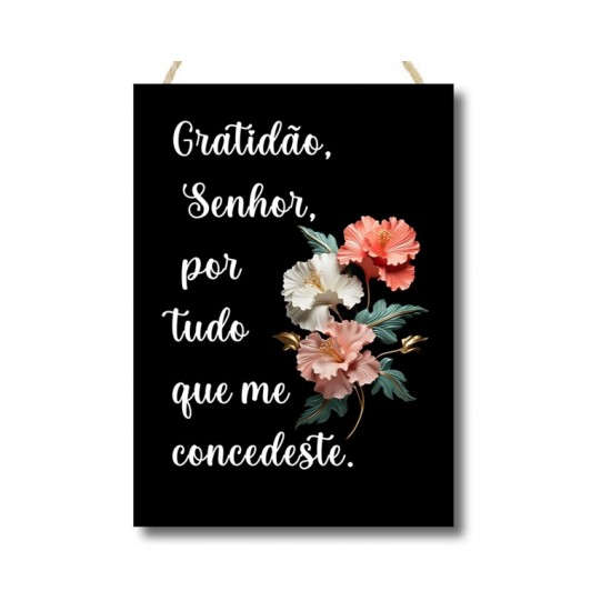 Placa decorativa Gratidão Senhor PL293