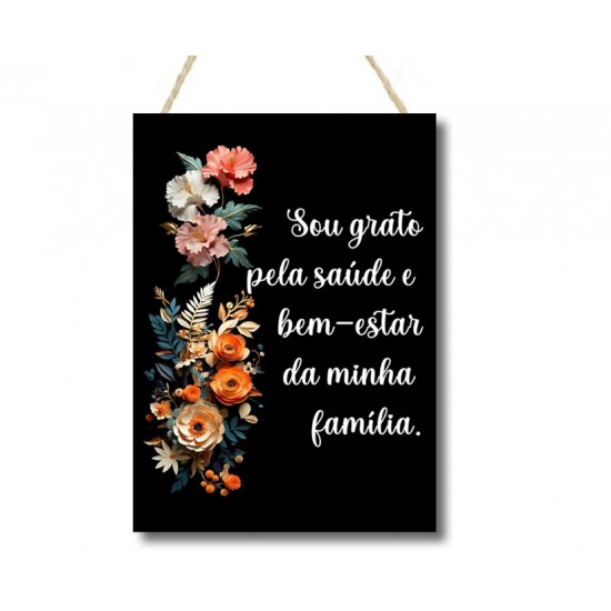 Placa decorativa Sou grato PL294