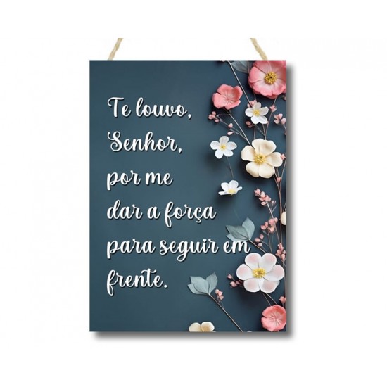 Placa decorativa Te louvo Senhor PL295