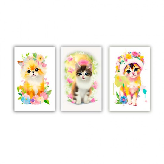 Kit quadros decorativos infantil animais abstrato KIT131