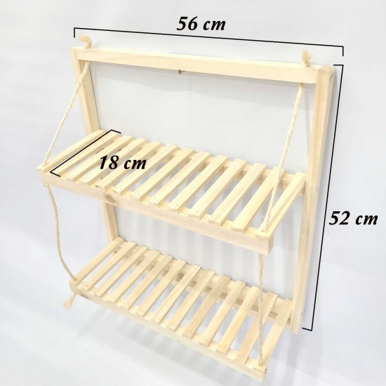 Suporte de parede para plantas com 2 prateleiras 