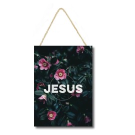 Placa decorativa 20x29 mdf frase Jesus  cod PL074