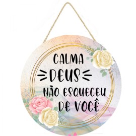 Placa decorativa Calma Deus no esqueceu de voc 055