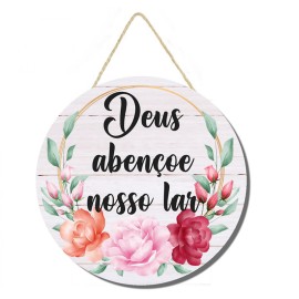 Placa decorativa Deus abenoe nosso lar PL250