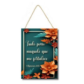 Placa decorativa Tudo posso naquele que me fortalece PL262