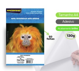 Papel Fotogrfico Adesivo A4 Glossy 130g 50 Fls Masterprint