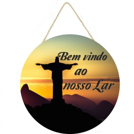 Placa decorativa Bem-vindo ao nosso lar PL119