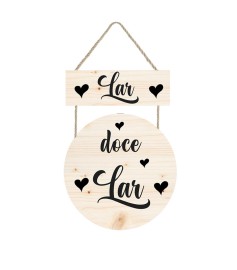 Placa decorativa com frase  Lar doce Lar PL232