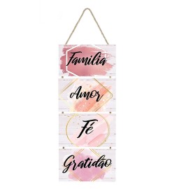 Placa decorativa MDF Famlia, amor, f, gratido PL114