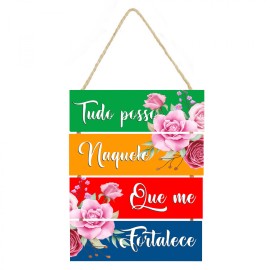 Placa decorativa tudo posso naquele que me fortalece PL101