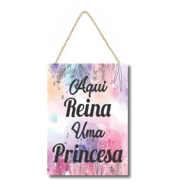 Quadro decorativo com corda Aqui reina um princesa cod 20