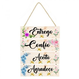 Placa decorativa Entrego confio e agradeo cod 02