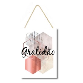 Placa decorativa 20x29 mdf frase Gratido  cod PL071